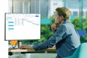 Le logiciel MindManager affiché sur l'écran d'ordinateur sur le bureau